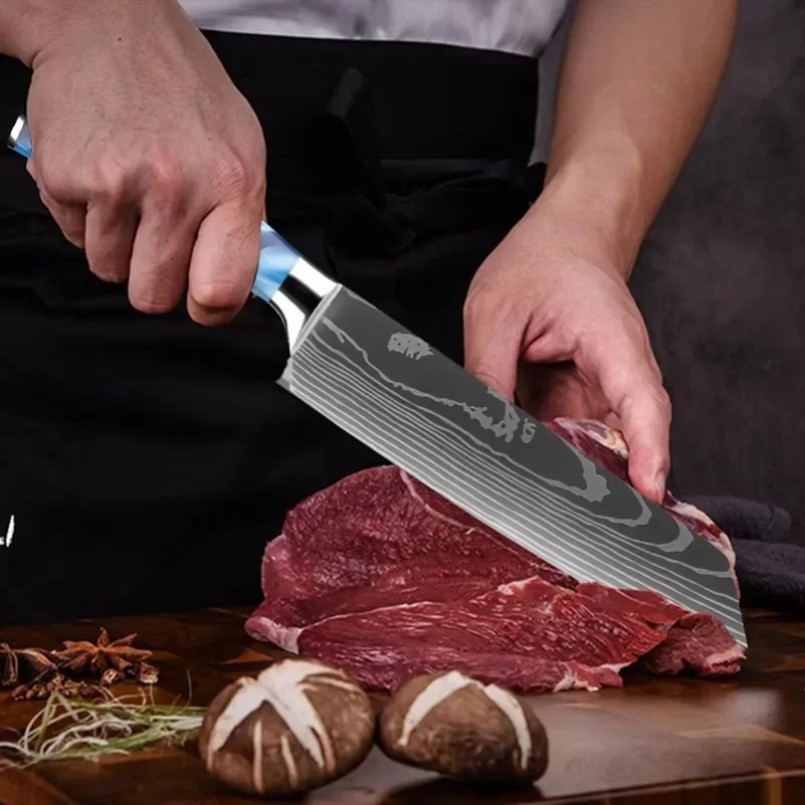 Damascus Patterned Laser Steel - Home Cooking Japanese review and price